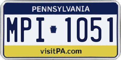 PA license plate MPI1051