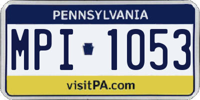 PA license plate MPI1053