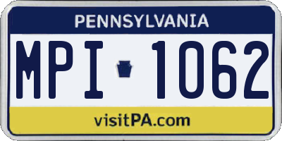 PA license plate MPI1062
