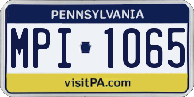 PA license plate MPI1065