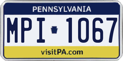 PA license plate MPI1067