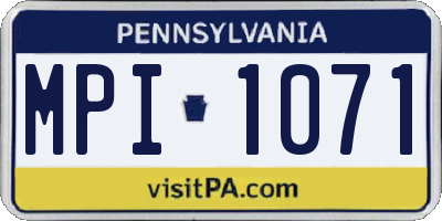 PA license plate MPI1071