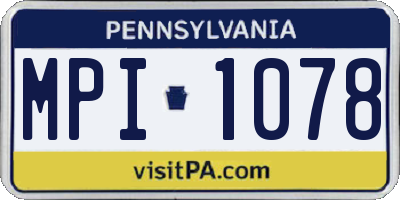PA license plate MPI1078