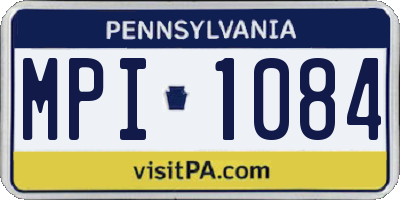 PA license plate MPI1084