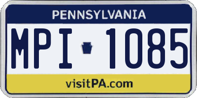 PA license plate MPI1085