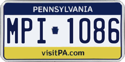 PA license plate MPI1086