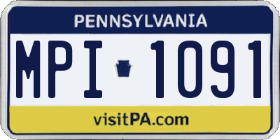 PA license plate MPI1091
