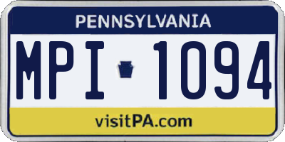 PA license plate MPI1094