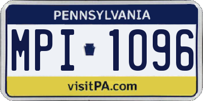 PA license plate MPI1096