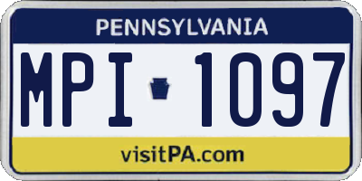 PA license plate MPI1097