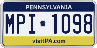 PA license plate MPI1098
