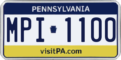 PA license plate MPI1100