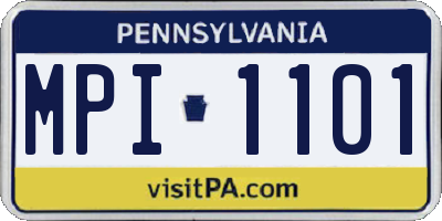 PA license plate MPI1101