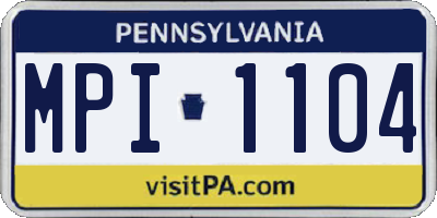 PA license plate MPI1104