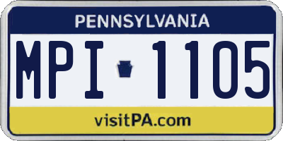PA license plate MPI1105