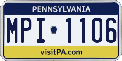PA license plate MPI1106