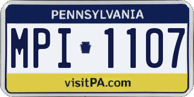PA license plate MPI1107