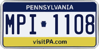 PA license plate MPI1108