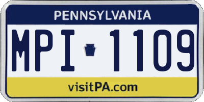 PA license plate MPI1109