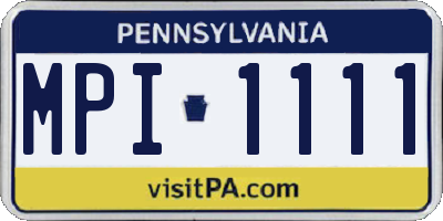 PA license plate MPI1111