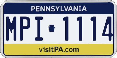 PA license plate MPI1114