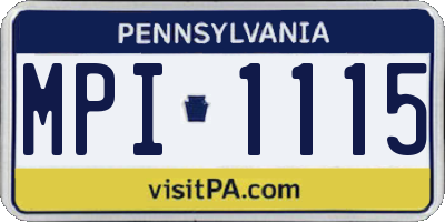 PA license plate MPI1115