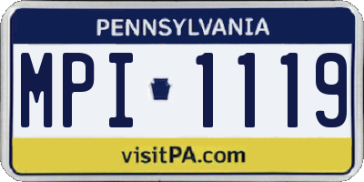 PA license plate MPI1119