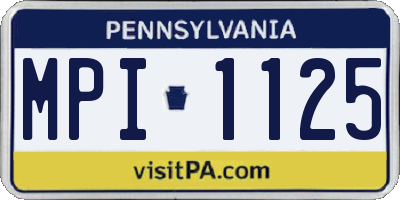PA license plate MPI1125