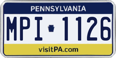PA license plate MPI1126