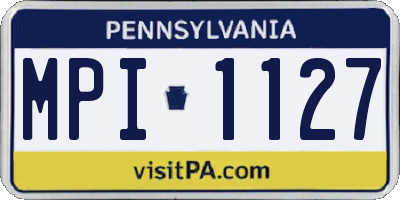 PA license plate MPI1127