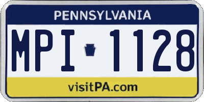PA license plate MPI1128