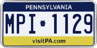PA license plate MPI1129