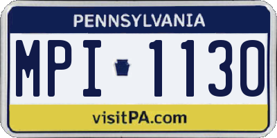PA license plate MPI1130