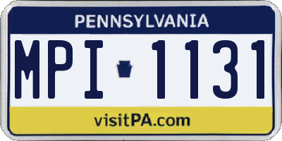 PA license plate MPI1131