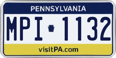 PA license plate MPI1132