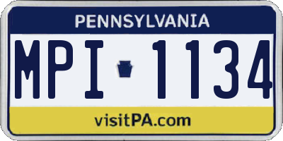 PA license plate MPI1134