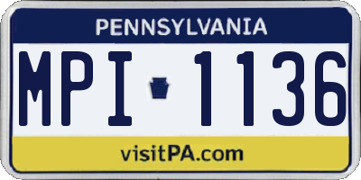 PA license plate MPI1136