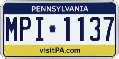 PA license plate MPI1137