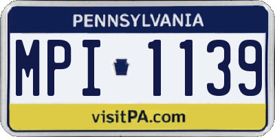 PA license plate MPI1139