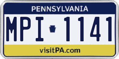 PA license plate MPI1141