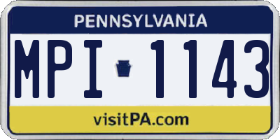PA license plate MPI1143