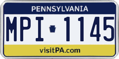 PA license plate MPI1145