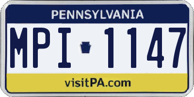 PA license plate MPI1147