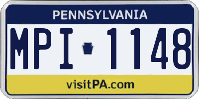 PA license plate MPI1148
