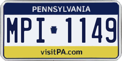 PA license plate MPI1149