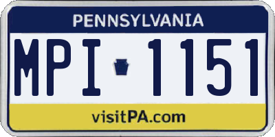 PA license plate MPI1151