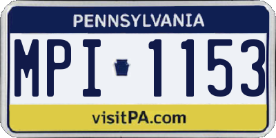 PA license plate MPI1153