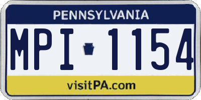 PA license plate MPI1154