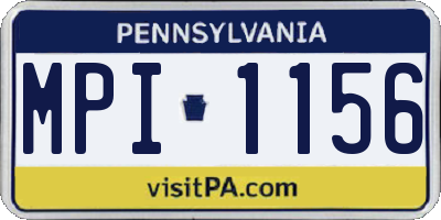 PA license plate MPI1156