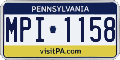PA license plate MPI1158